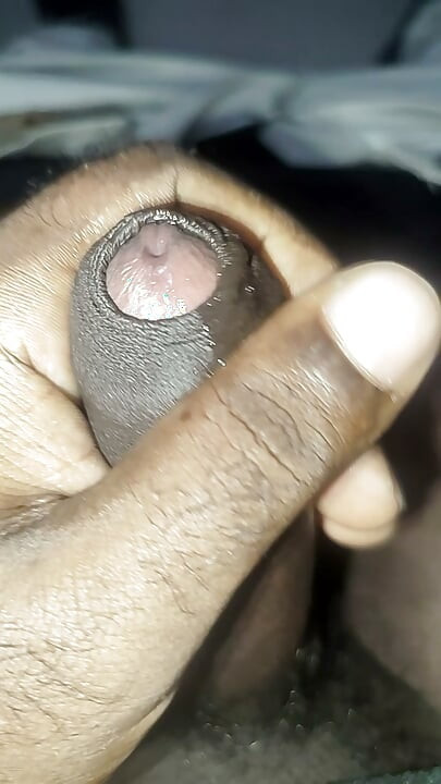 Big black cock hand job masturbation