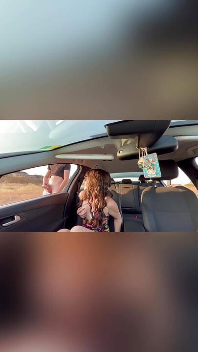 Davinia masturbates in the car and has sex with a stranger