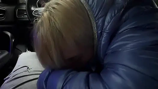 Outdoor Car Blowjob Cumshot Deep Throat Squirt Couple Blonde MILF Squirt