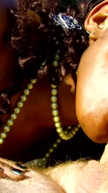 Powerful moment from "Black beauty rides white cock and swallows"
