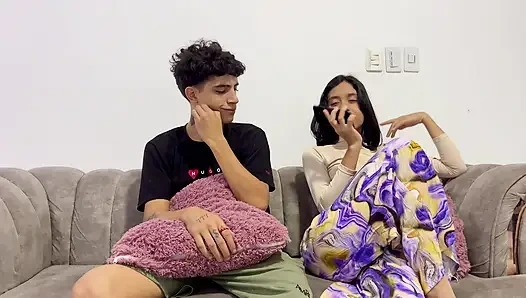 My girlfriend's cuckold doesn't realize that I sneak her best friend and pour my cream inside.