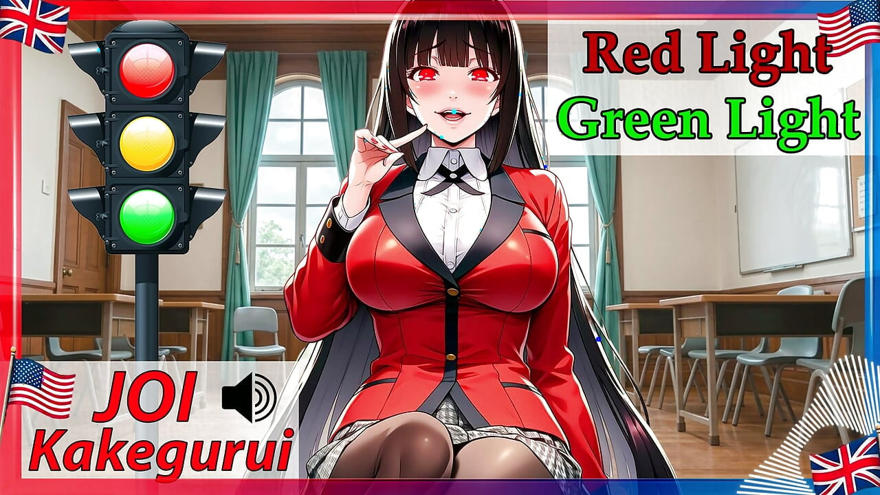 Lampu Hijau, Lampu Merah bersama Yumeko dari Kakegurui. Suara Inggeris. JOI hentai.