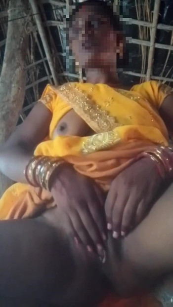 Stunning moment from "Desi hot bhabhi saree lifted and fingered in chut and removed the water of chut"