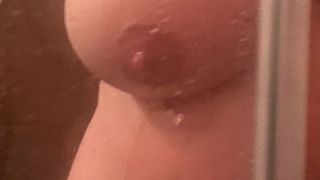 Big saggy tits shower time