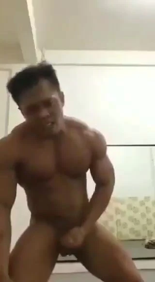 asian beefy muscle with big dick head cums for cam (20'')