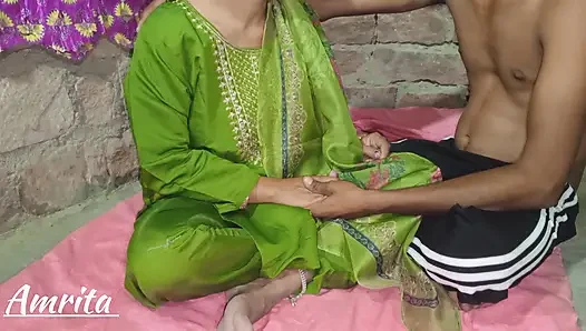 Jija saali Beautiful hot girl Amrita first time sex with StepSister with Hindi Audio Indian sex