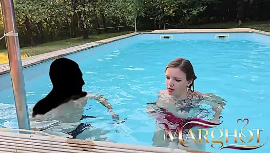 My Cuckold Guy Films a Lover Fucking Me Hard on the Pool Terrace