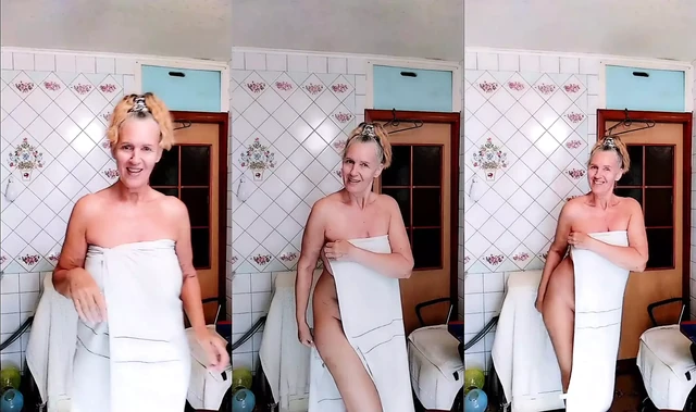Hot Housewife Lukerya in White Lace Lingerie
