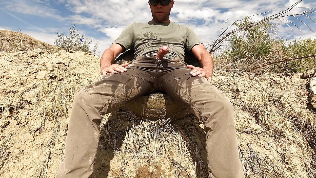 Spraying Piss During Field Work