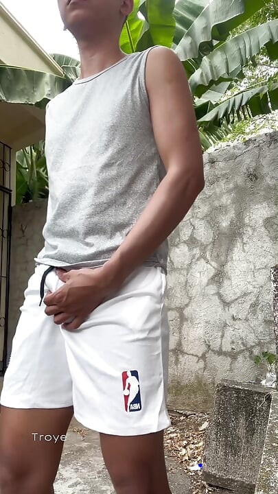 Big Asian Cock Inside the White Basketball Shorts