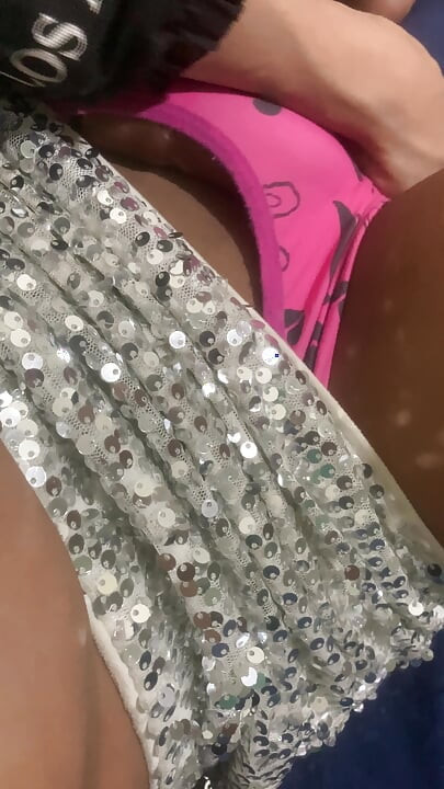 Young transgender girl stroking her panties until his cock is hard