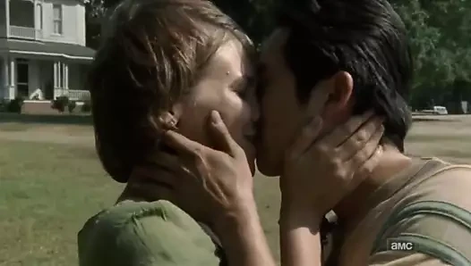 AMWF Lauren Cohan British Woman Interracial Kiss Korean Man