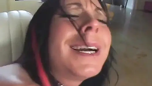 Nasty Brunette Chick Smallow Cum After Wild Anal Fuck