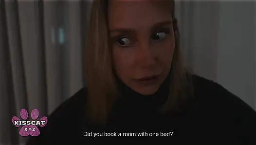 Step Sumiko smile reitet, bevor er in schritt im geteilten hotelbett kommt