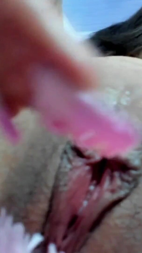 Squirt goddess Salome Colucci stimulates her wet and throbbing pussy while on a group video call with her favorite simps | Clip 1