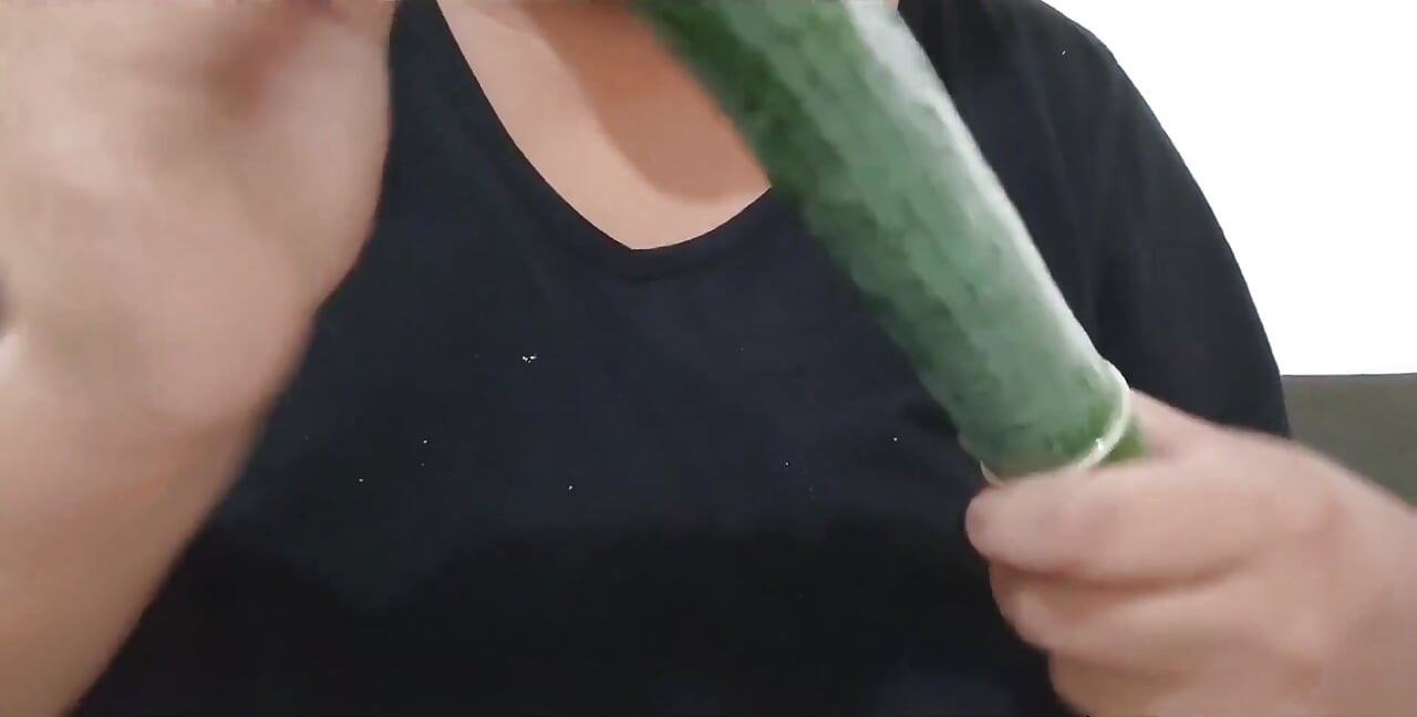Stepmom Playing with Her Cucumber