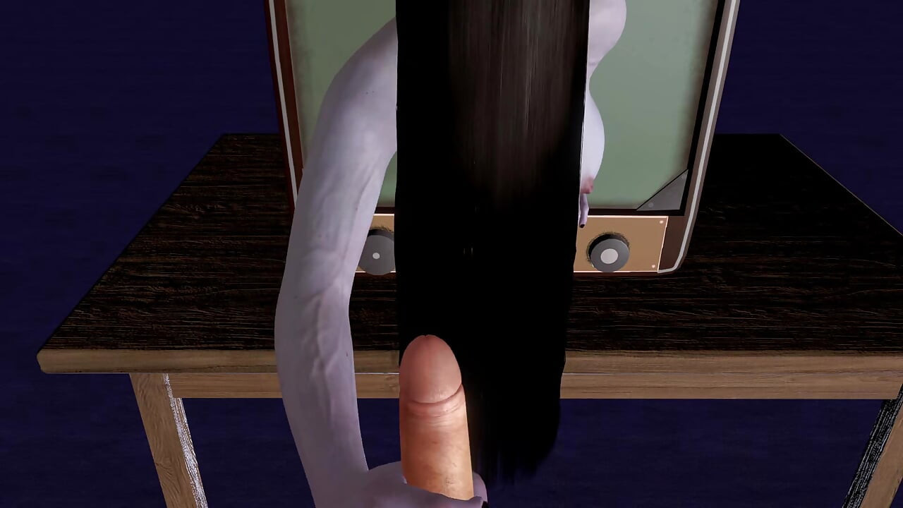 Melancap Sadako (Cincin - Animasi Halloween)