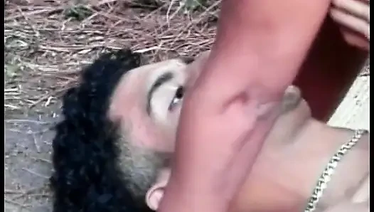Hot Brazilian cutie Sandra proposed her friends to wash their car and to have some bisexual fun grass lawn