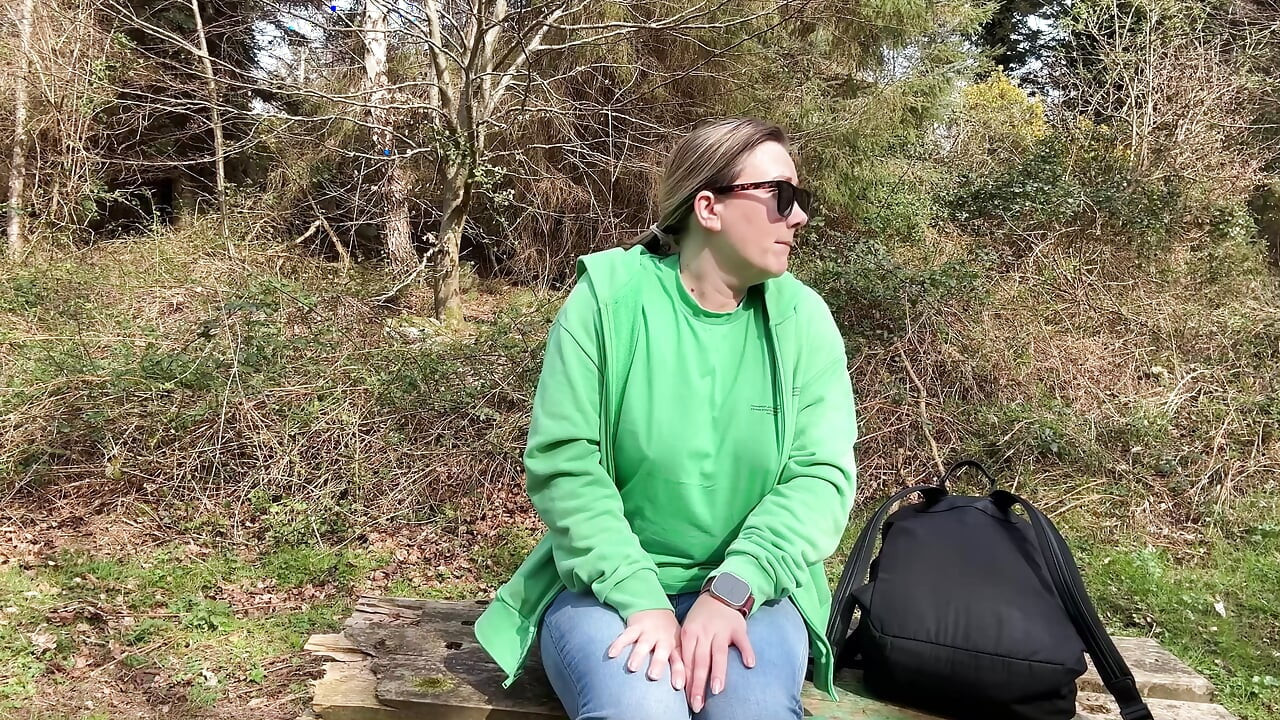 Desperate Outdoor Wetting Jeans on the Public Trail