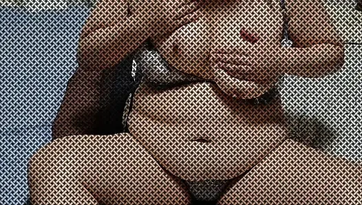 Chubby, busty mature wife: Touching the big breasts of a curvy wife with K-cup breasts!