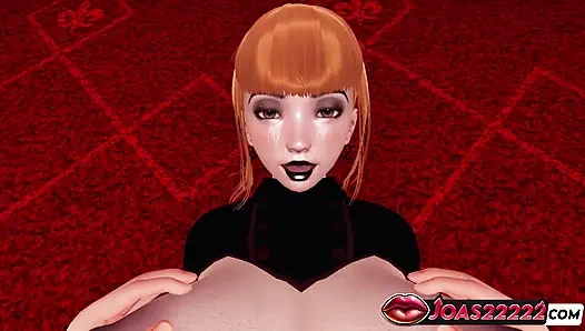 Miko the Redhead in a Nylon Close-Up Intense Pussy Licking, and Dildo Masturbation