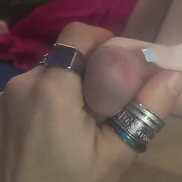 Tina Onanerer Min Pik - Fransk Manicure Negle Fetish