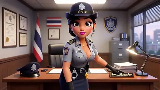 Thai-polizist stoppte mich auf der Straße und fickte mich am Bahnhof