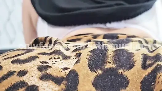 POV: Playful Hijabi Girl in a Leopard Skirt