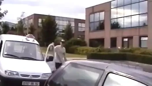 A Broken-down Driver Fucked in the Middle of an Industrial Zone by a Taxi!