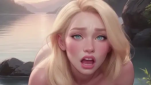 Olivia begging to be pounded doggy style in the public at the Lake Part 3