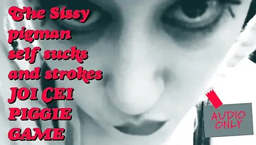Der Sissy-Pigman lutscht und streichelt JOI CEI Piggie-spiel es ist meine stimme topfen