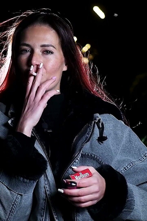 Seductive Russian Babe Smoking Cigarette Seaside Vibes
