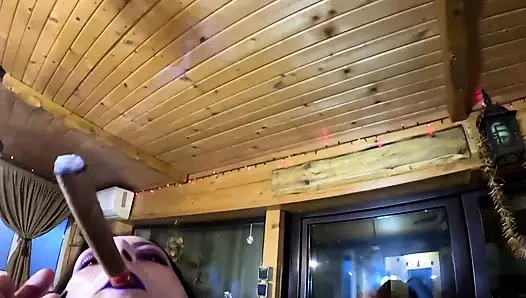 Zigarre-blowjob & zerrissene strumpfhosen - muschi-massage &, sperma auf meine unterjacke