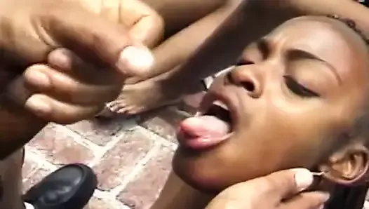Hot black group sex party with facial cumshot