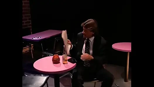 Threesome - MILF and Stepdaughter Fucked in the Pub by a Big Cock