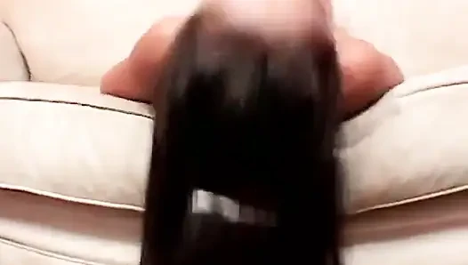 Sexy brunette bombshell gets her pretty face fucked with a long cock