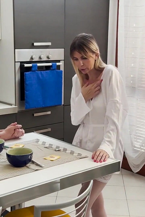 Stepson Eavesdrops on Stepmom's Screams of Pleasure Eager to Cheat on Her Husband