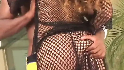 Latin babe takes a huge thick cock in her pussy