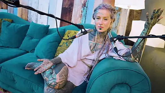 I talk about A - authentic - ASMR - Podcast - Talking - tattoo girl model goth punk dreadlocks