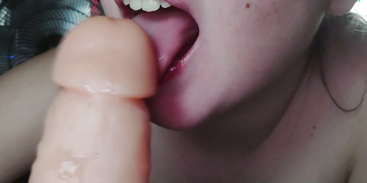 Oral with Dildo with Lots of Saliva