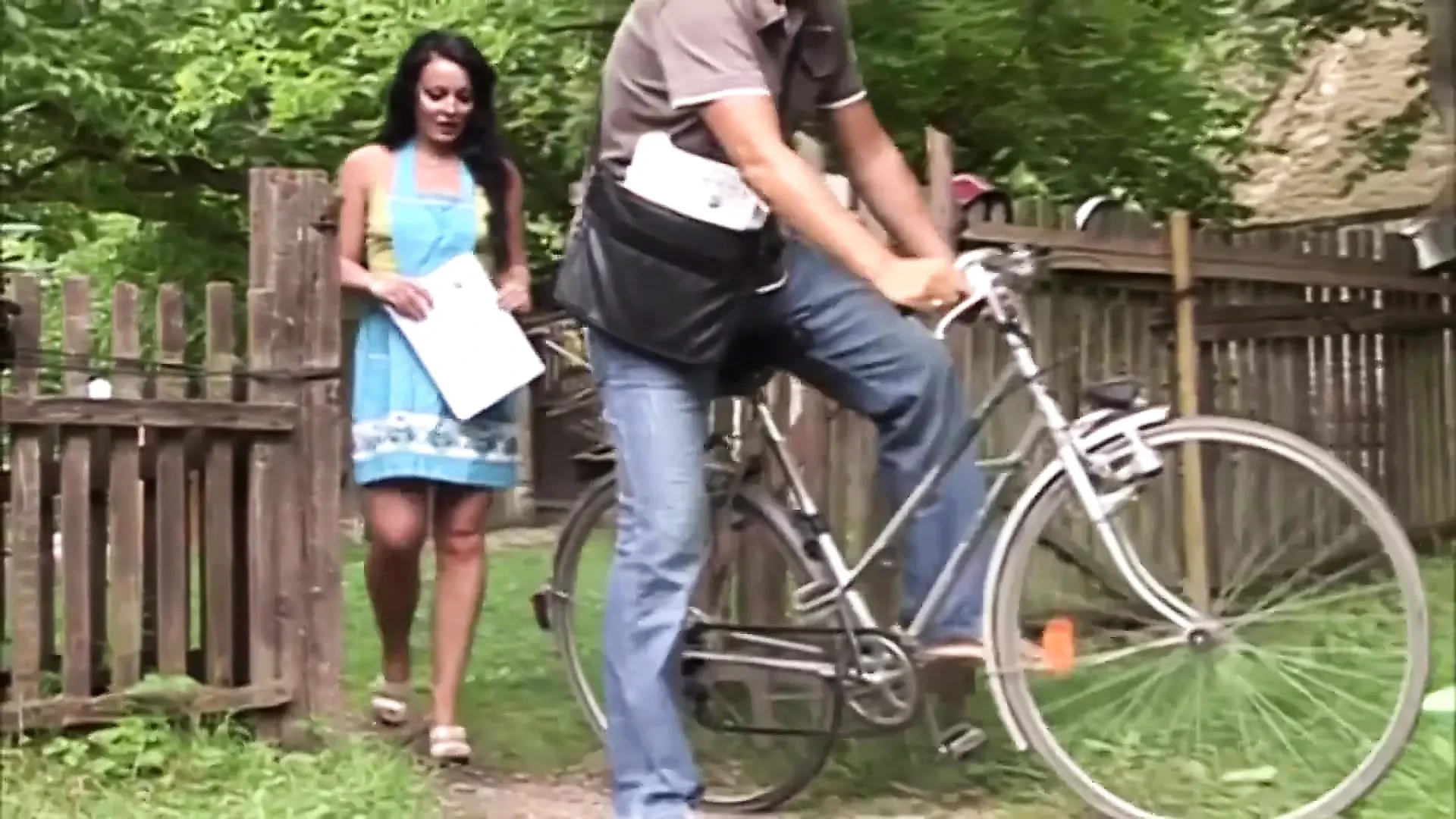 Fucking the mail man on the lawn