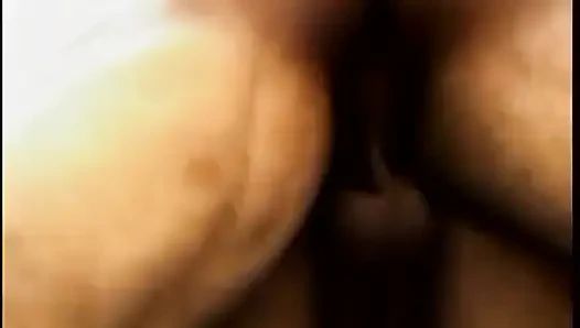 Fat ass black chick likes to get all her holes fucked hard on the bed