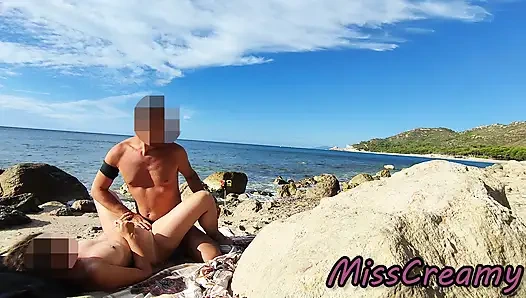 Strangers Caught My Wife Touching and Fucking My Big Cock on a Nude Beach