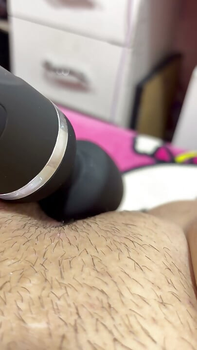 Hot mom plays with her vibrator in her delicious hairy pussy