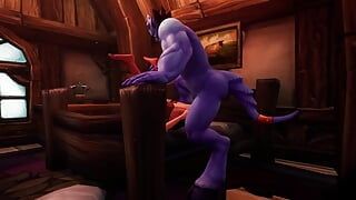 Un elfo sexy ottiene un grosso cazzo blu - parodia di warcraft