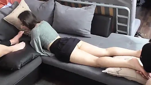 Foot orgy in the slave hierarchy