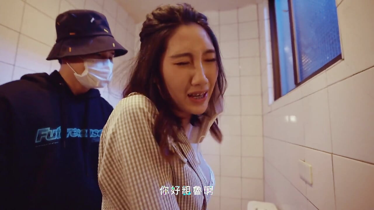 Chinese horny couple can't wait till they get back home, so they fuck in the public bathroom -Perv Milfs n Teens