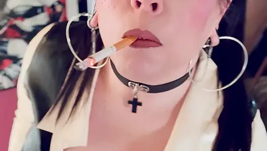 Latex Schoolgirl Tina Snua Smoking A Cigarette From Her Mum's Packet