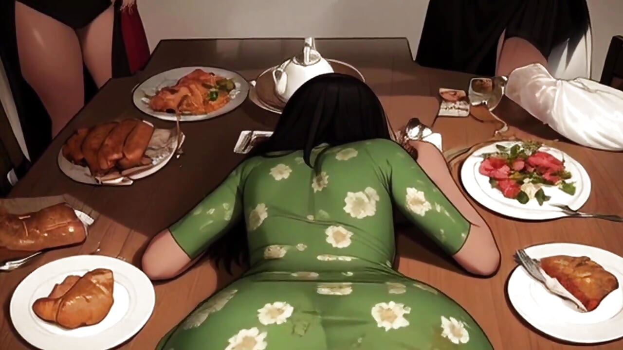 Moja žena mi je sjedila u krilu u haljini pa sam joj ugurao kurac pred svima na Dan zahvalnosti