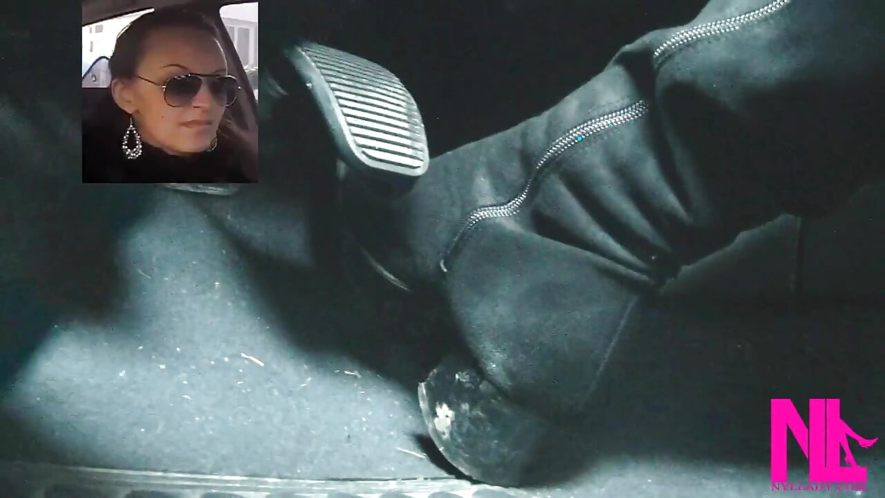 Driving Fast in Black Suede Knee High Boots